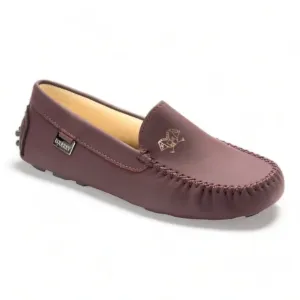 2549 - Bordo Sahara Leather Soft Loafer for Girl by London Kids