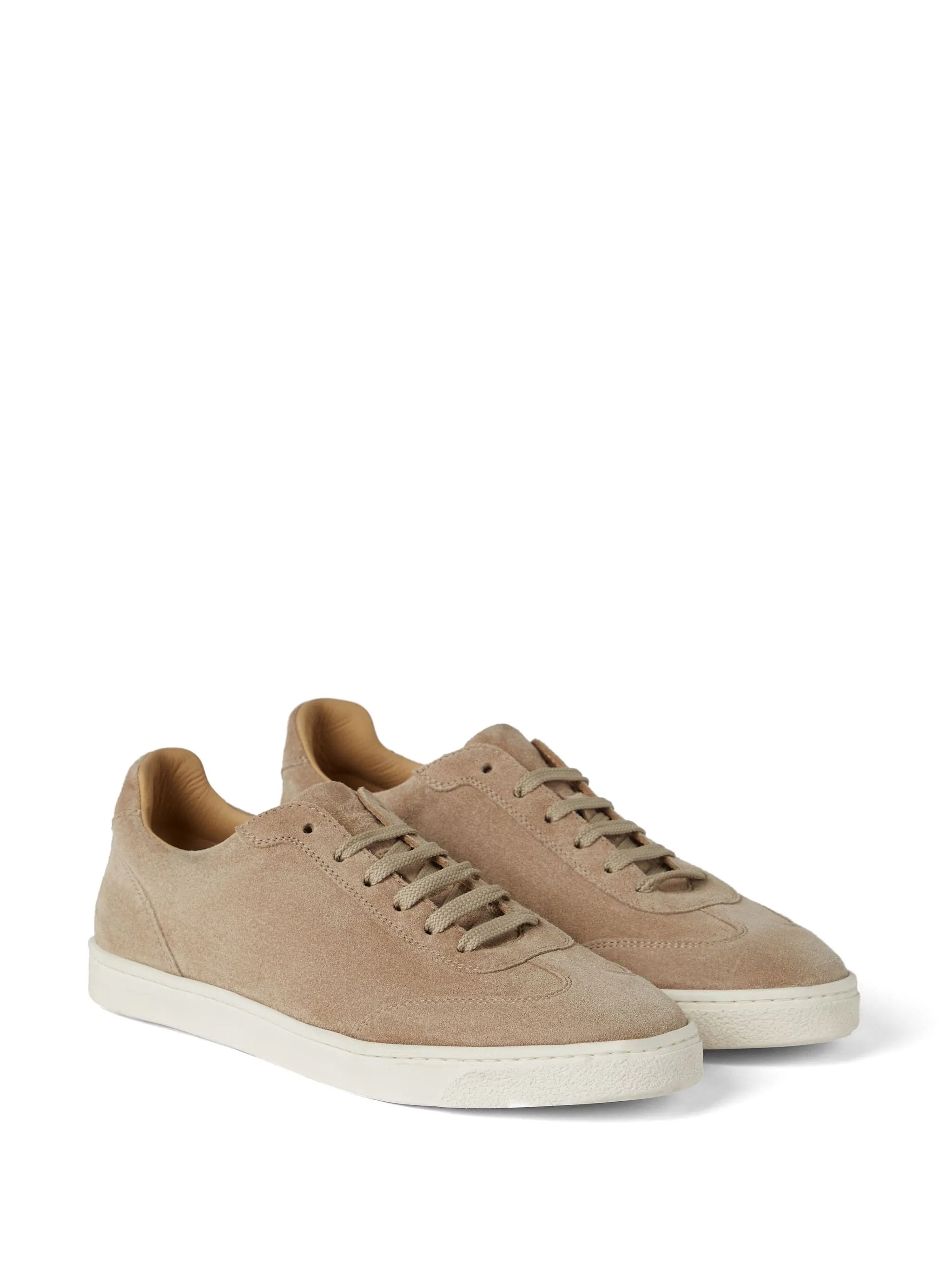 Almond-Toe Leather Sneakers