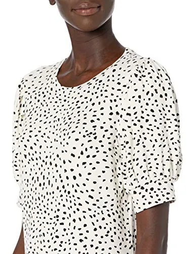 Amazon Essentials Women's Supersoft Terry Relaxed-Fit Short-Sleeve Puff-Sleeve Dress (Previously Daily Ritual), Camel, Medium