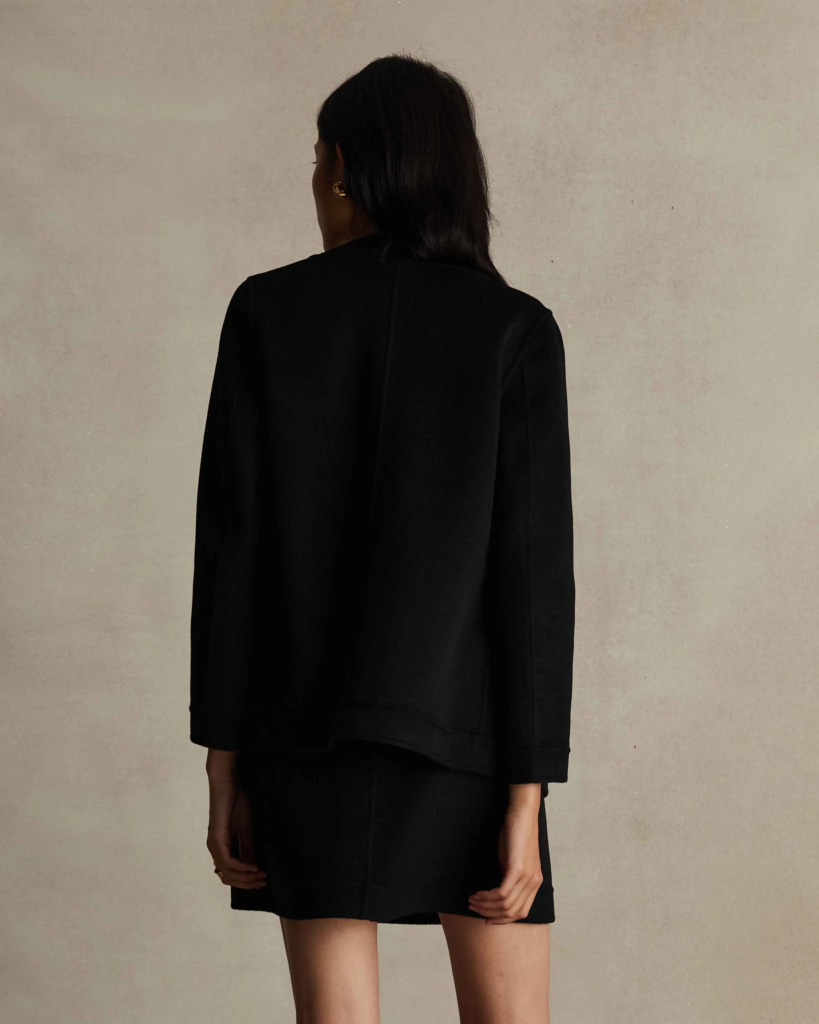 Black Wool Silk Elsa Jacket