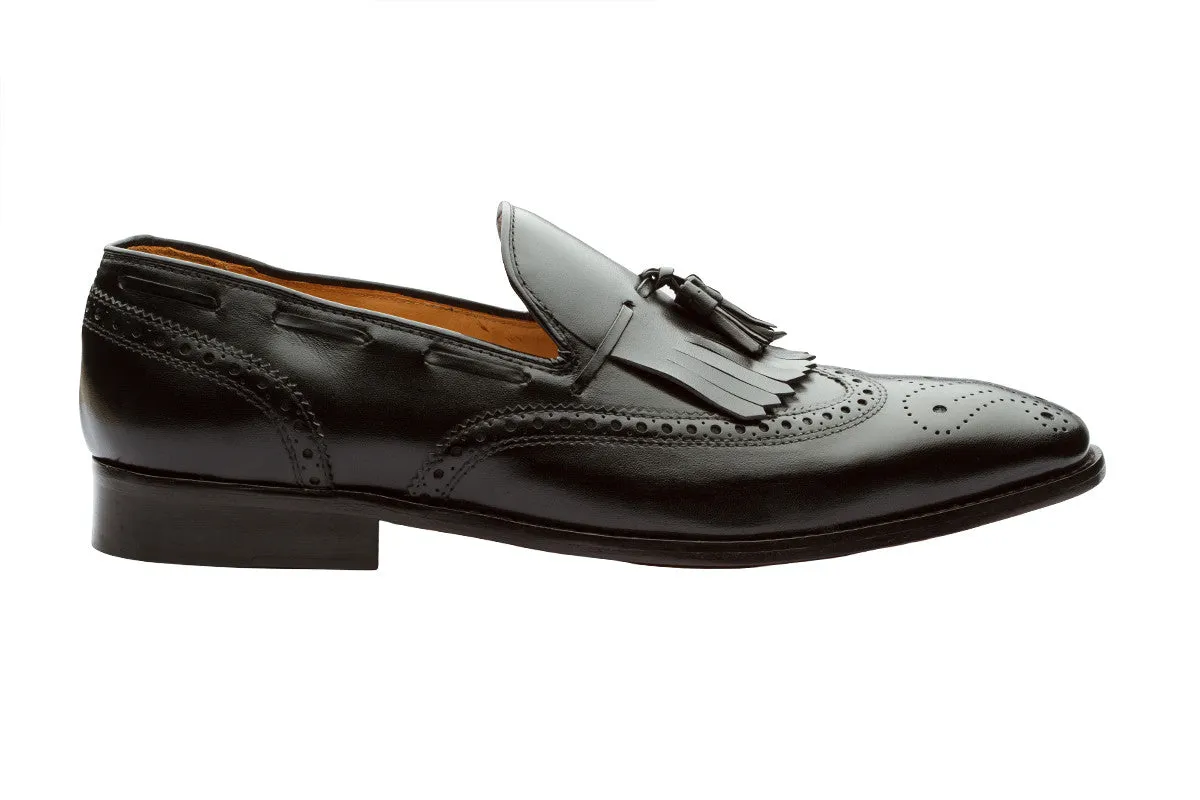 BROGUE WINGCAP KELTY LOAFERS- BLACK