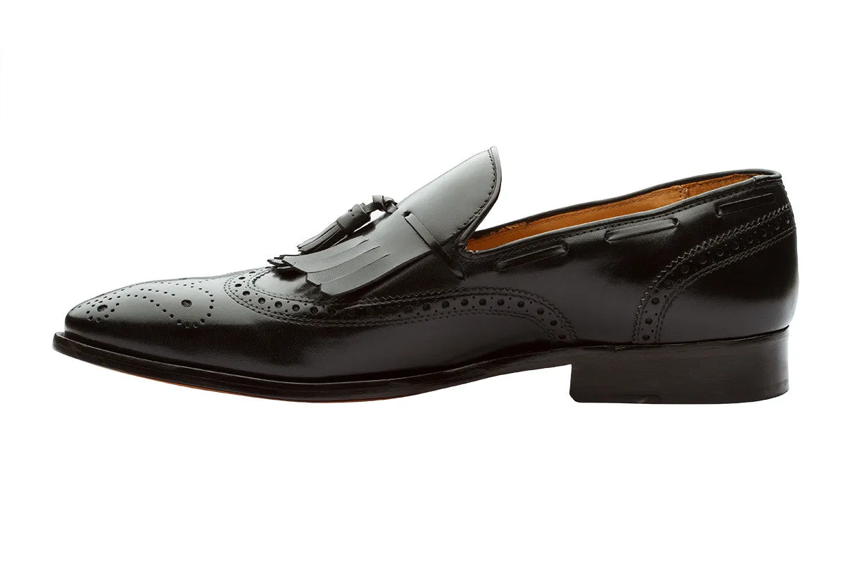 BROGUE WINGCAP KELTY LOAFERS- BLACK