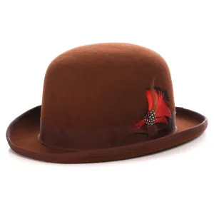 Brown Premium Wool Derby Hat