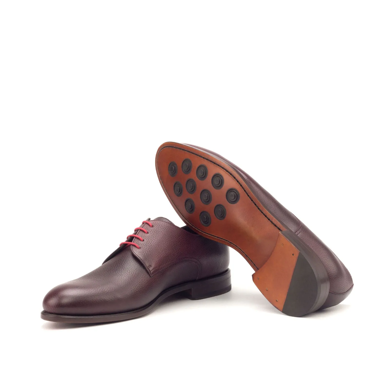 DapperFam Vero in Burgundy Men's Italian Full Grain Leather Derby