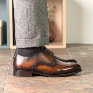 DapperFam Vero in Fire Men's Hand-Painted Patina Derby