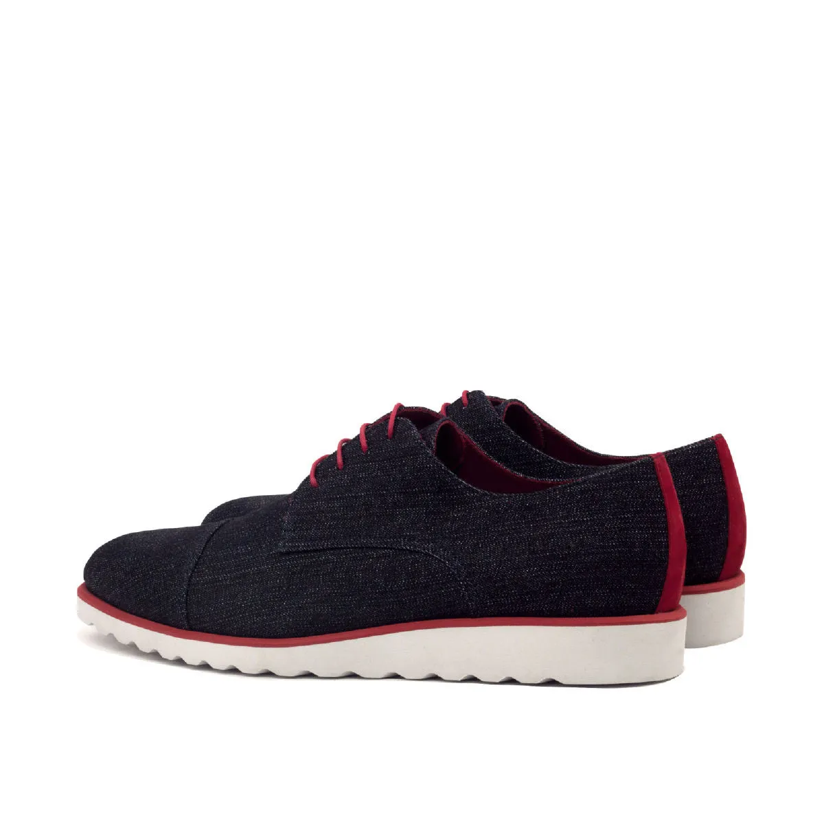 DapperFam Vero in Jeans / Red Men's Sartorial & Italian Suede Derby