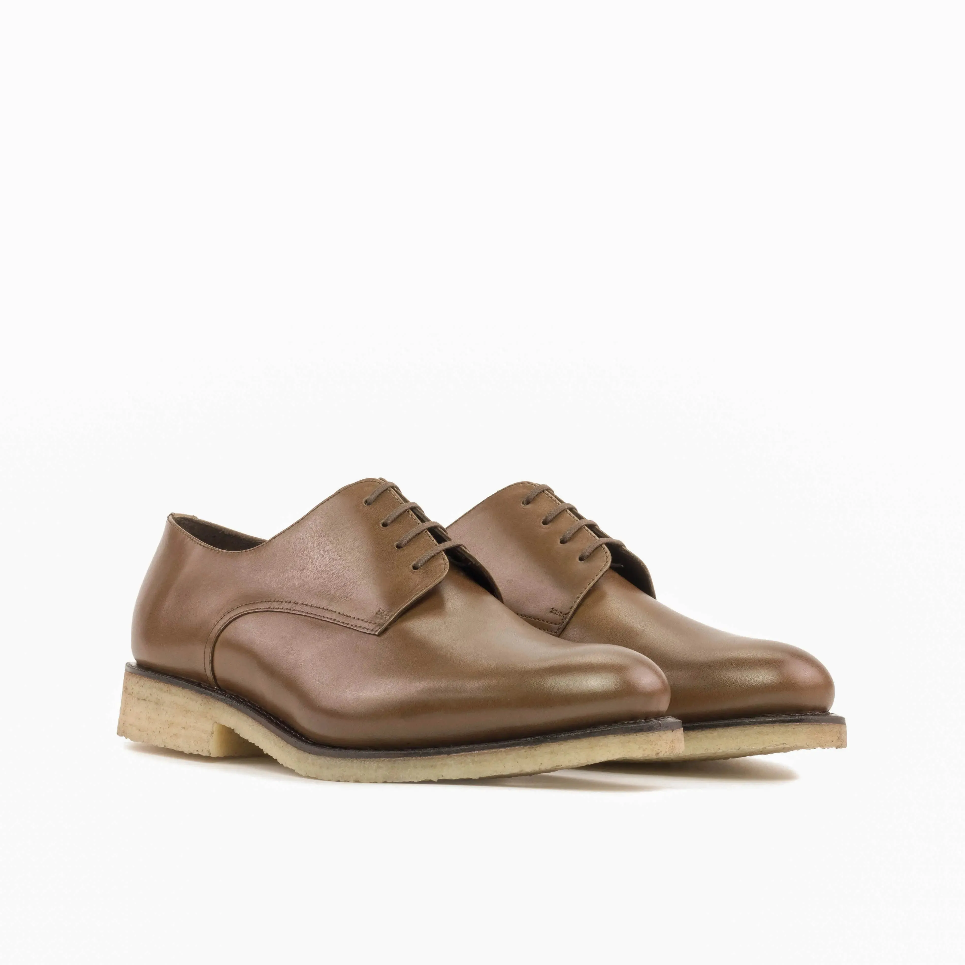 DapperFam Vero in Med Brown Men's Italian Leather Derby