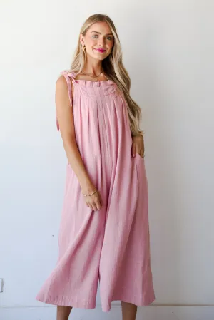 Definitely Lovable Blush Jumpsuit