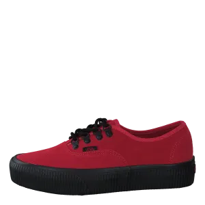 Embossed Authentic Platform 2. Rococco Red-black