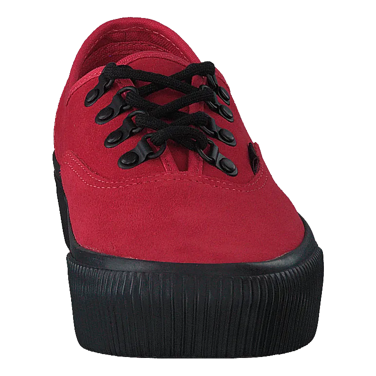 Embossed Authentic Platform 2. Rococco Red-black