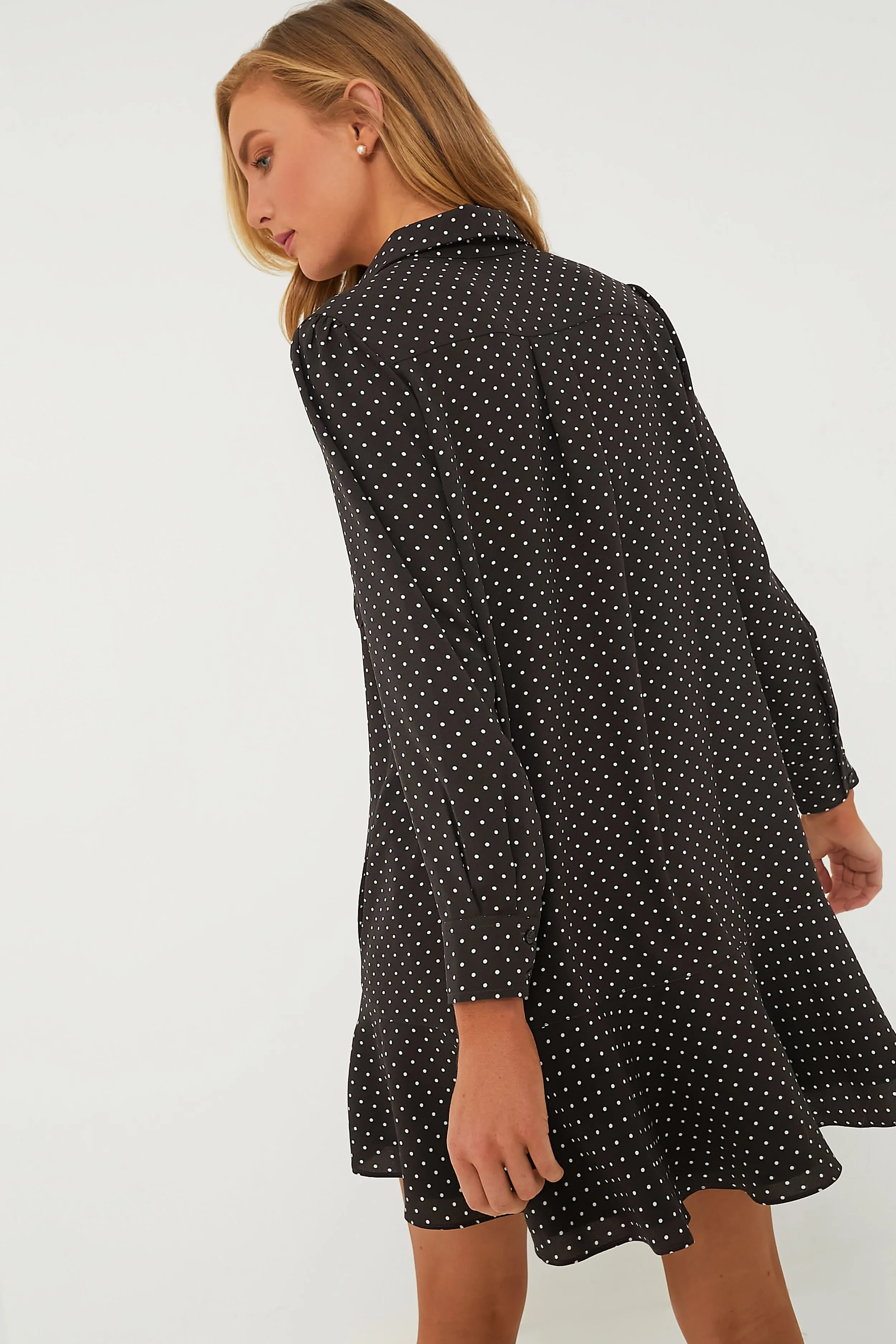 Espresso Dot Crepe Callahan Shirt Dress