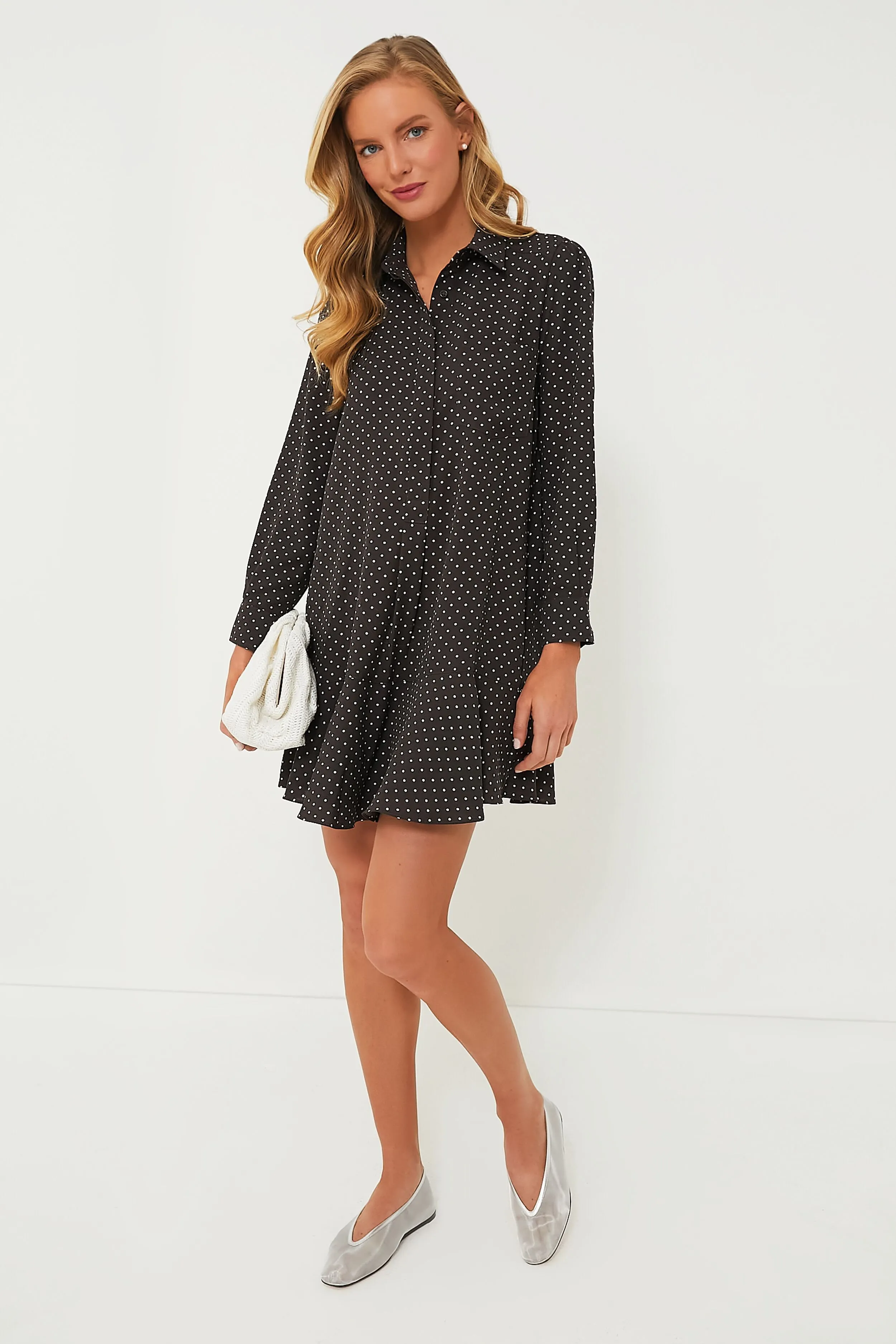 Espresso Dot Crepe Callahan Shirt Dress