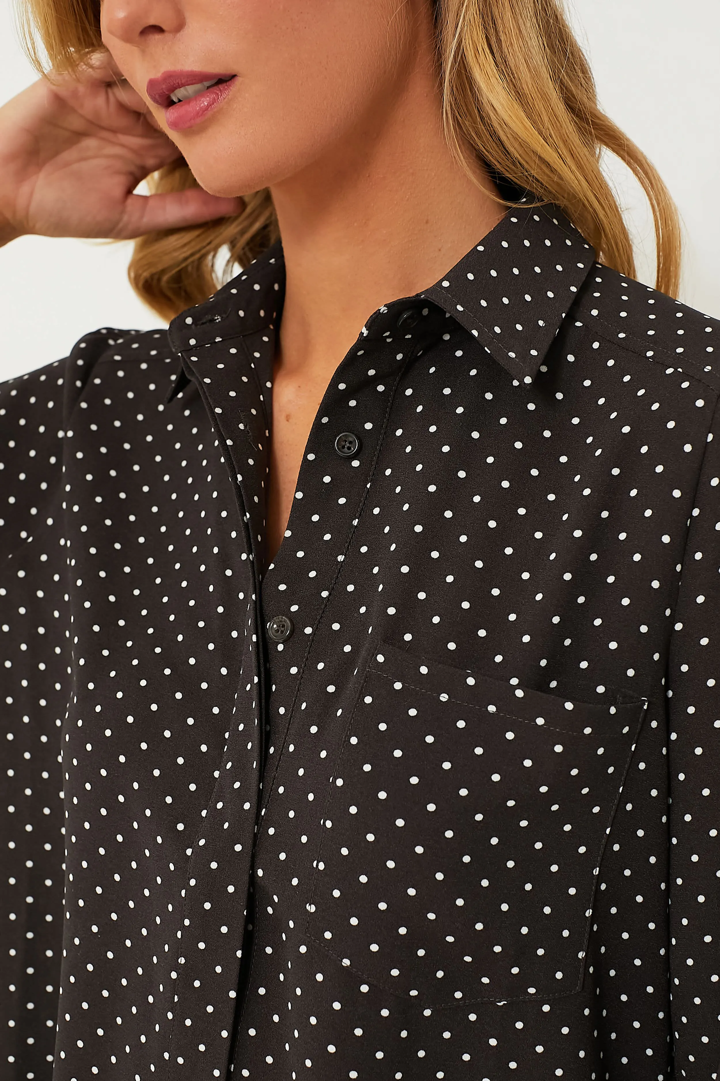 Espresso Dot Crepe Callahan Shirt Dress