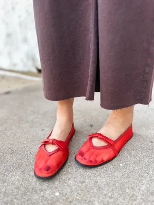 Free People | Mesh Mania Bow Flat - Red Mesh