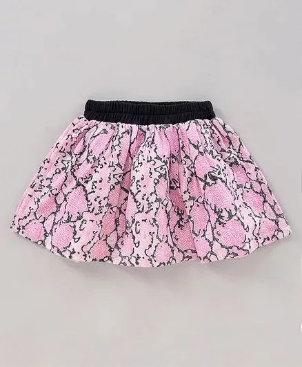 Frill and Strap Animal Print Top Skirt Set