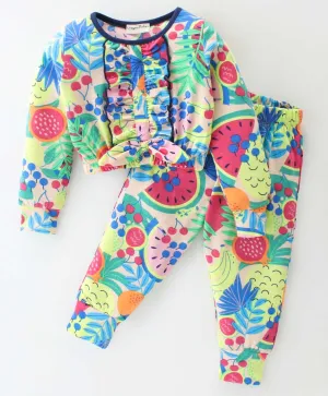 Fruits with Frill Top Jogger Set