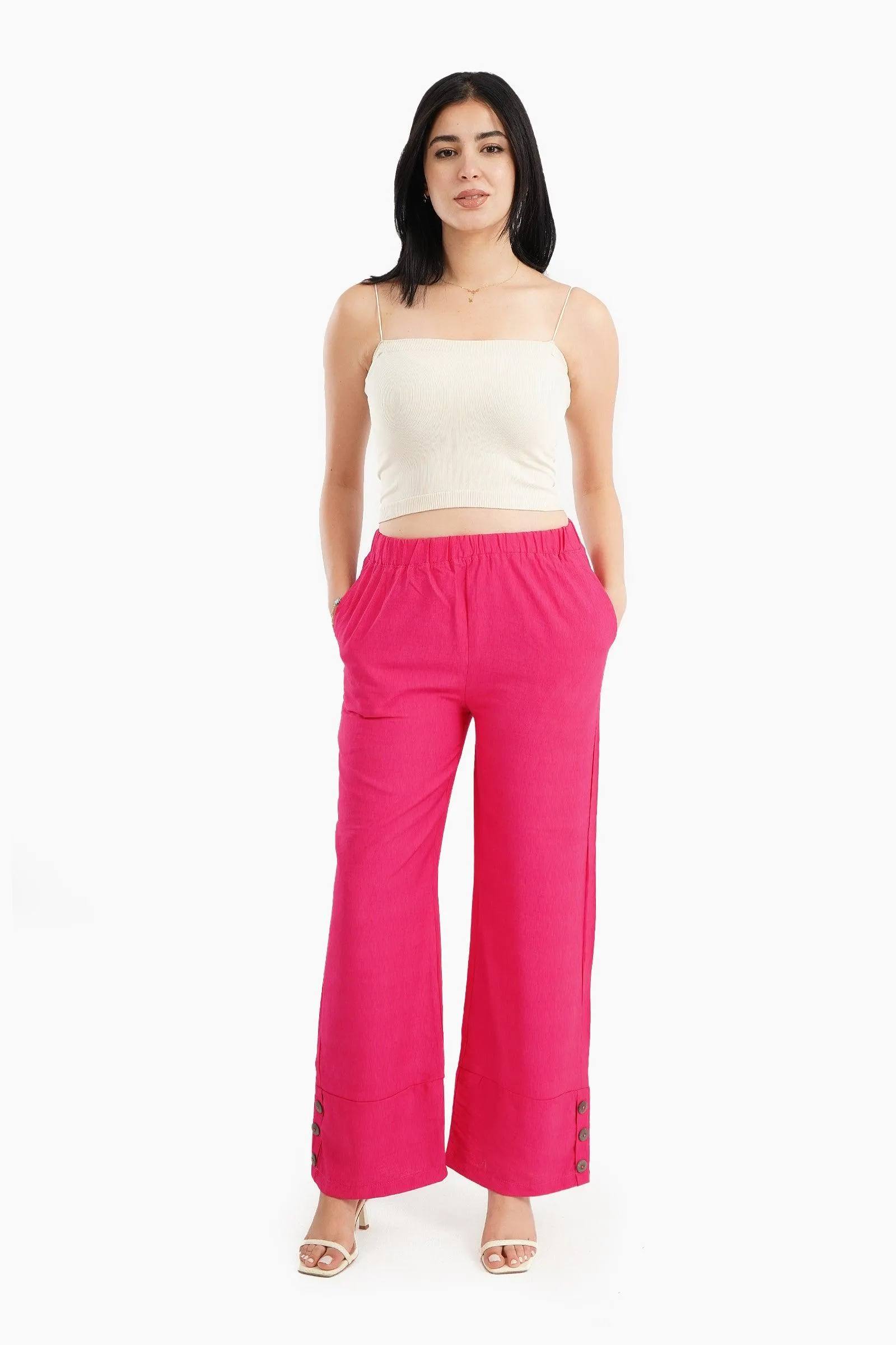 Fuchsia Linen Lounge Pants