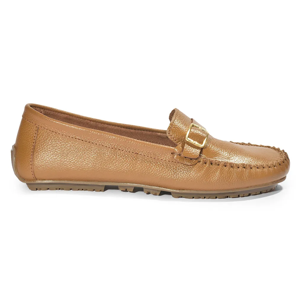 Healers Formal Shoes Tan Loafers For Women 2074-21 By Liberty