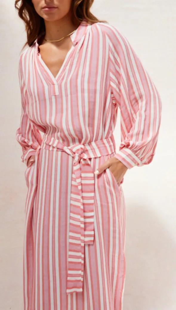 INES KAFTAN - CORAL STRIPE