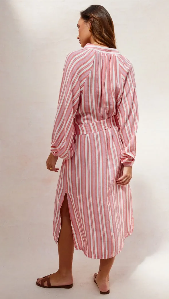 INES KAFTAN - CORAL STRIPE