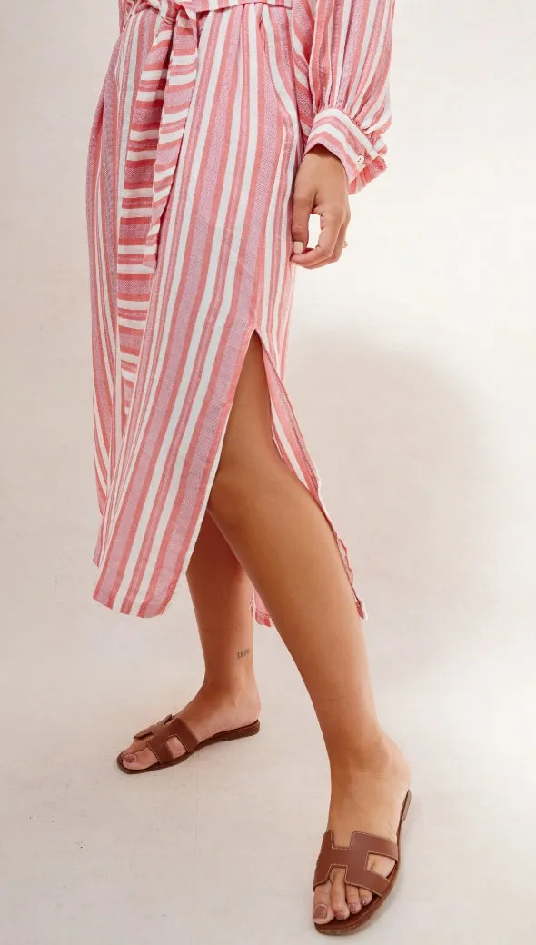 INES KAFTAN - CORAL STRIPE