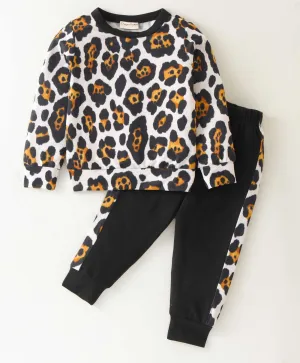 Leopard Print Sweatshirt Jogger Set