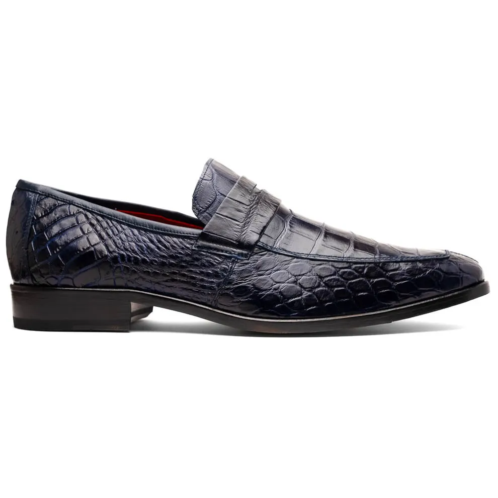 Marco Di Milano Matteo Men's Shoes Genuine Alligator Dress Penny Loafers (MDM1182)