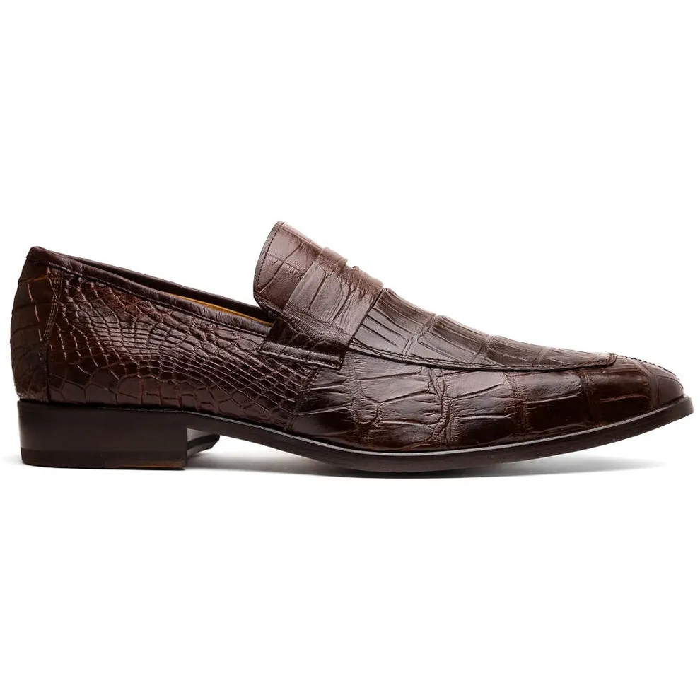 Marco Di Milano Matteo Men's Shoes Genuine Alligator Dress Penny Loafers (MDM1182)