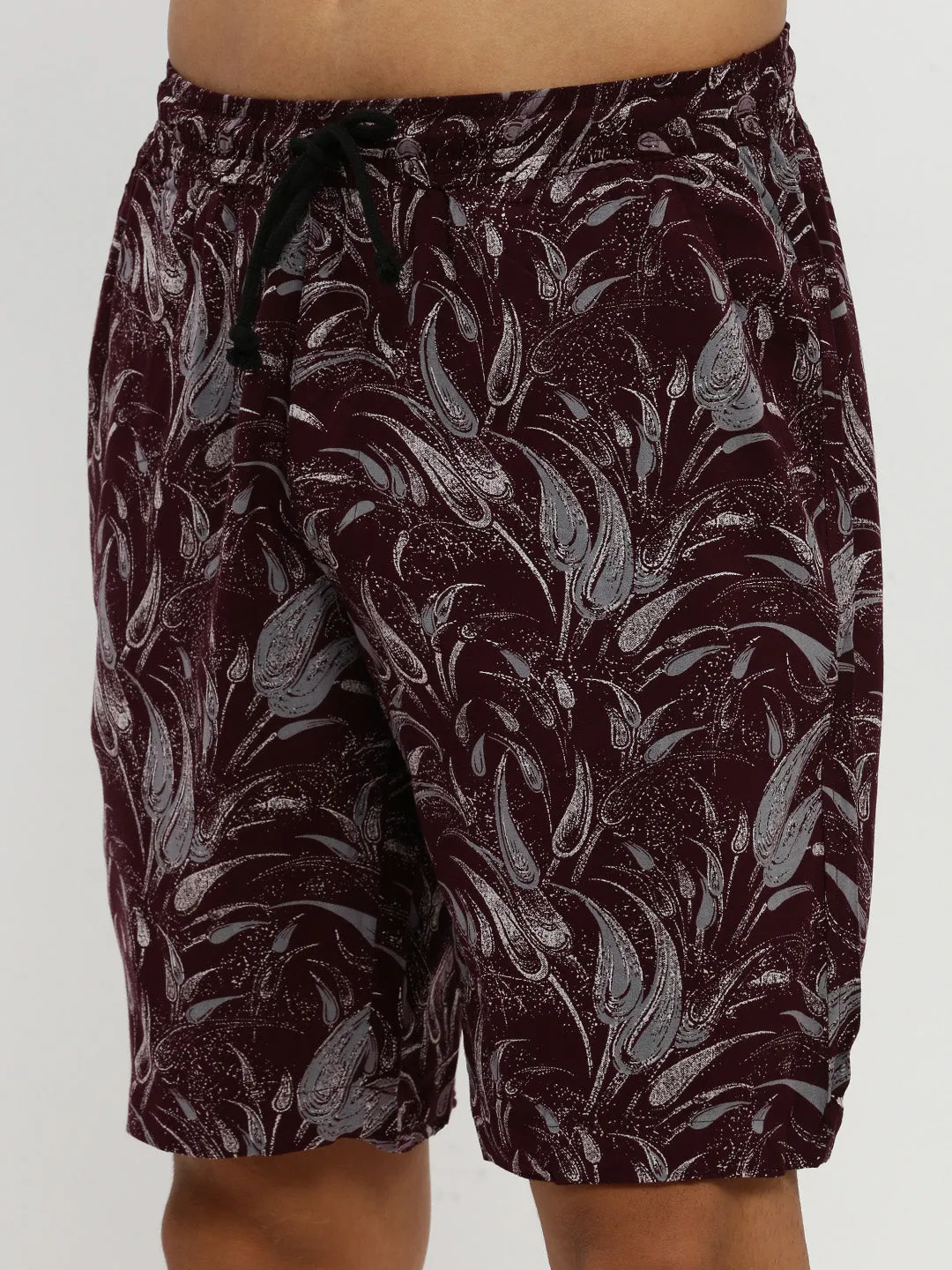 Men Magenta Printed Co ordSet