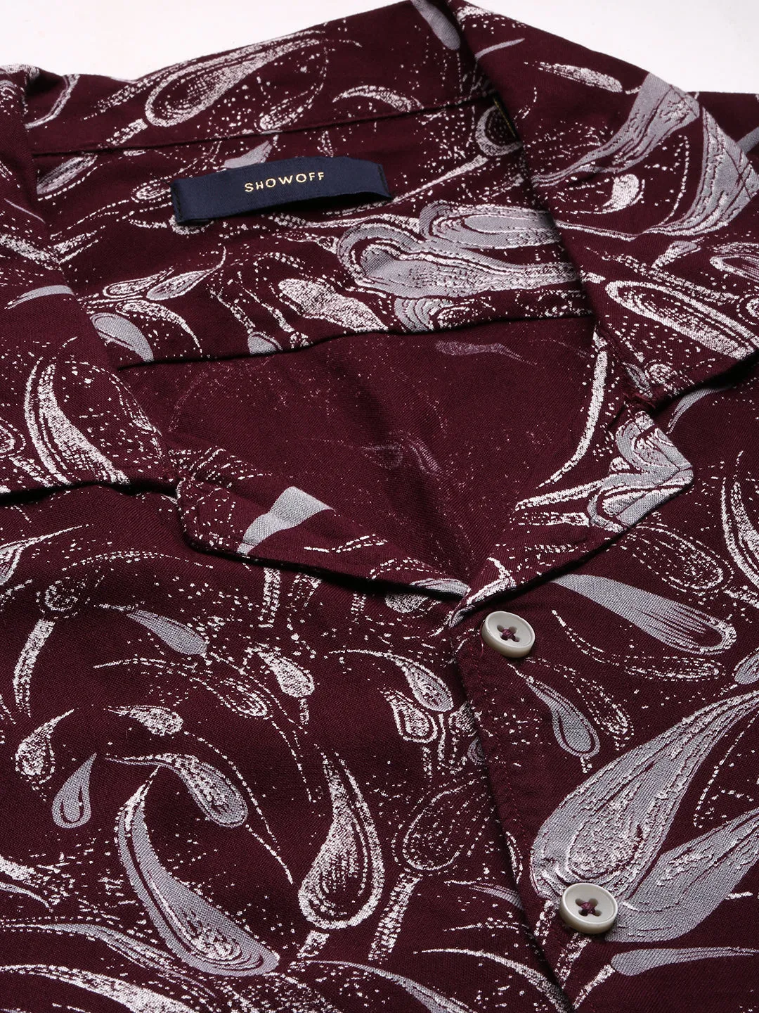 Men Magenta Printed Co ordSet