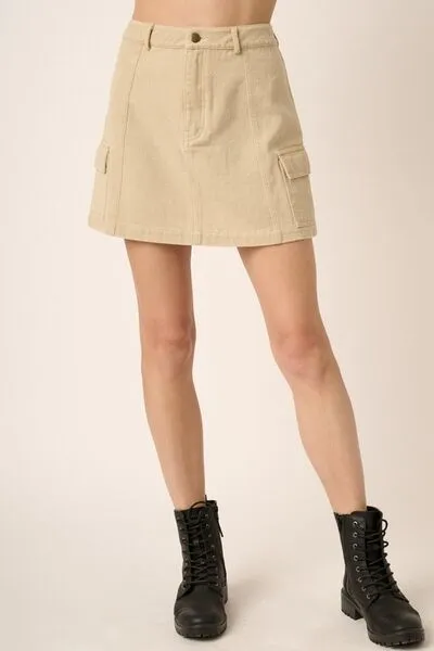 Mittoshop Cargo Mini Skirt with Side Pockets