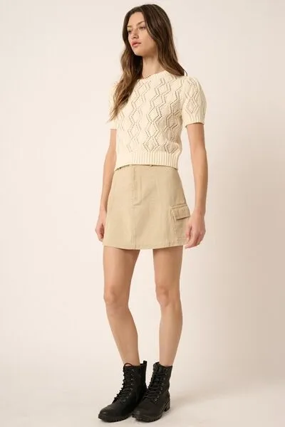 Mittoshop Cargo Mini Skirt with Side Pockets