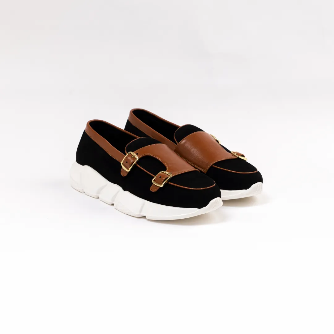 Monkstory Chunky Double Monk Sneakers - Black/Brown