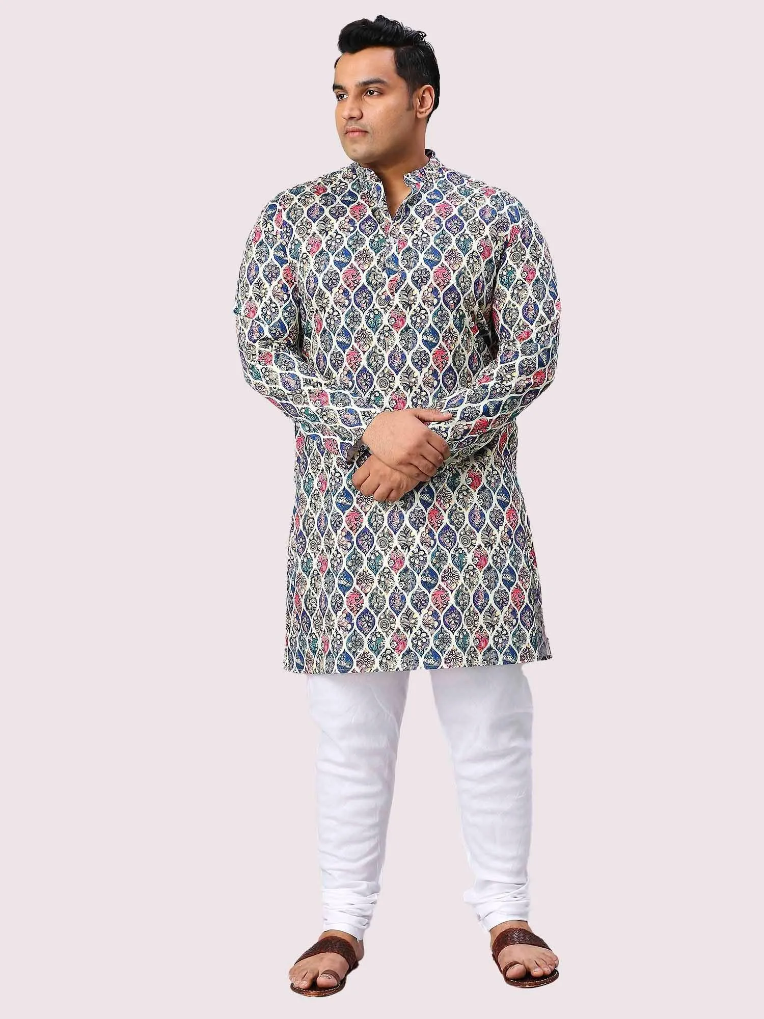 Nature's Charm Digital Printed Men's Plus Size Kurta