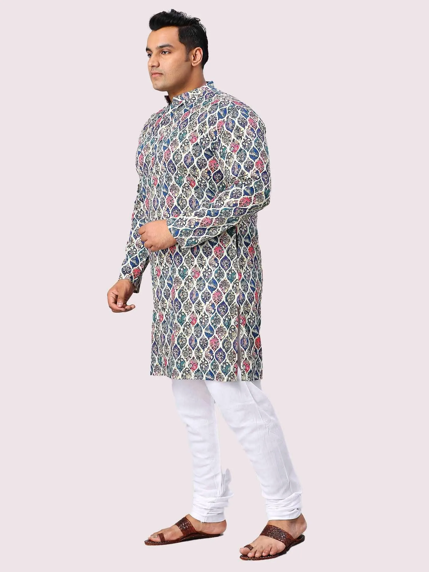 Nature's Charm Digital Printed Men's Plus Size Kurta