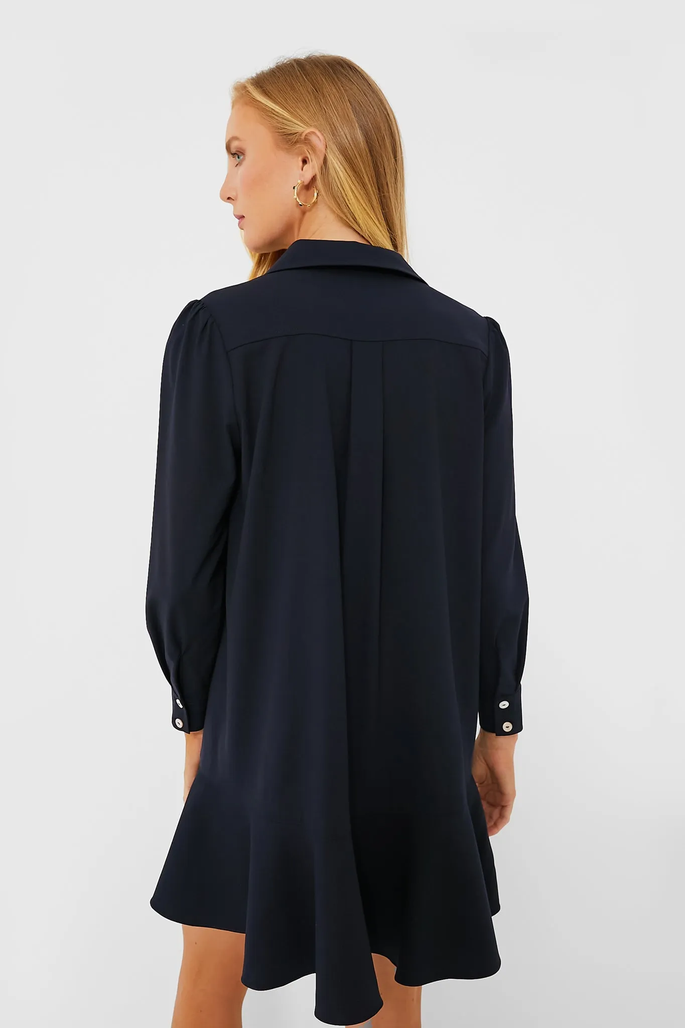 Navy Crepe Callahan Shirt Dress