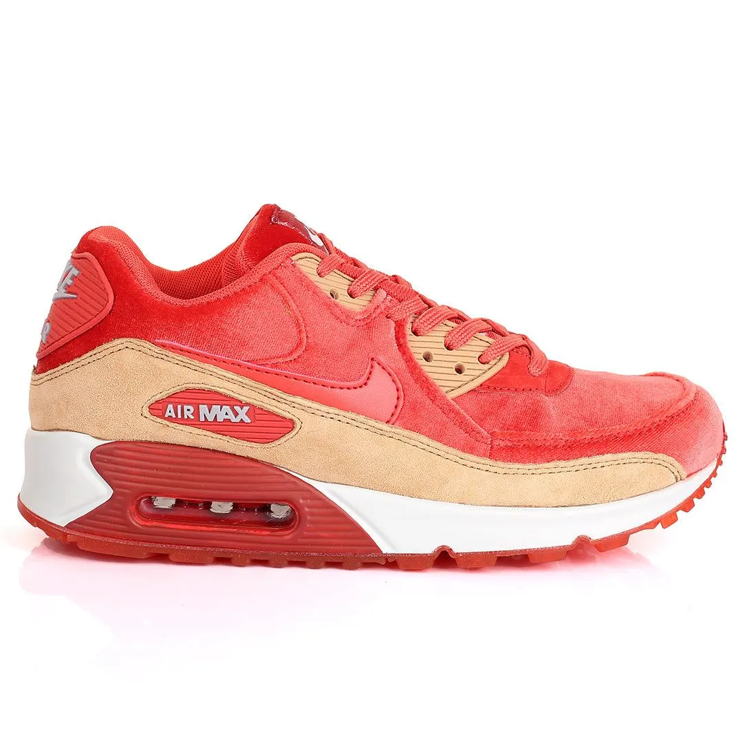 NK Max 90 Mid WNTR Red Suede Design Sneakers