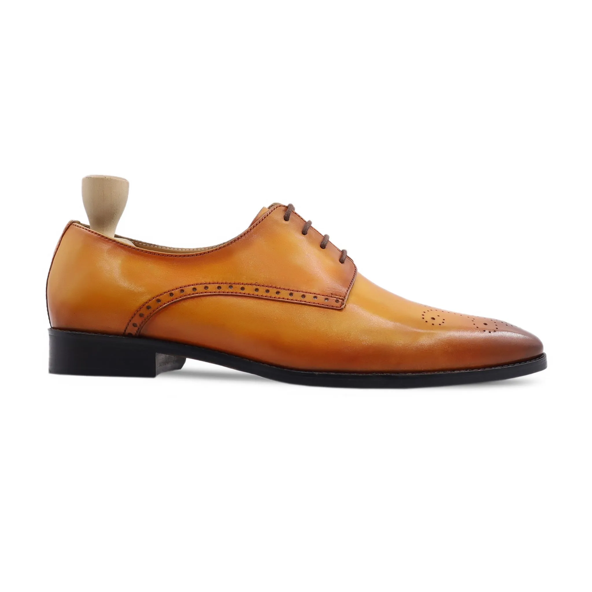 Ormoz - Men's Burnished Tan Calf Leather Derby Shoe