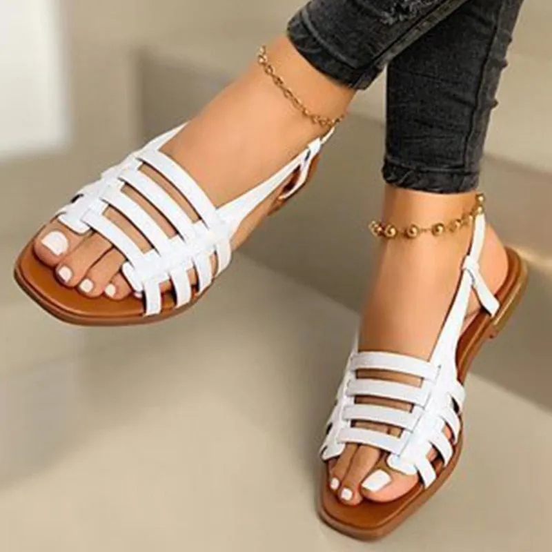 Purpdrank - Women Shoes Vintage Roman Platform Women Sandals Summer Buckle Causal Solid Durable Ladies Sandals Outdoor Rubber Footwear Femme