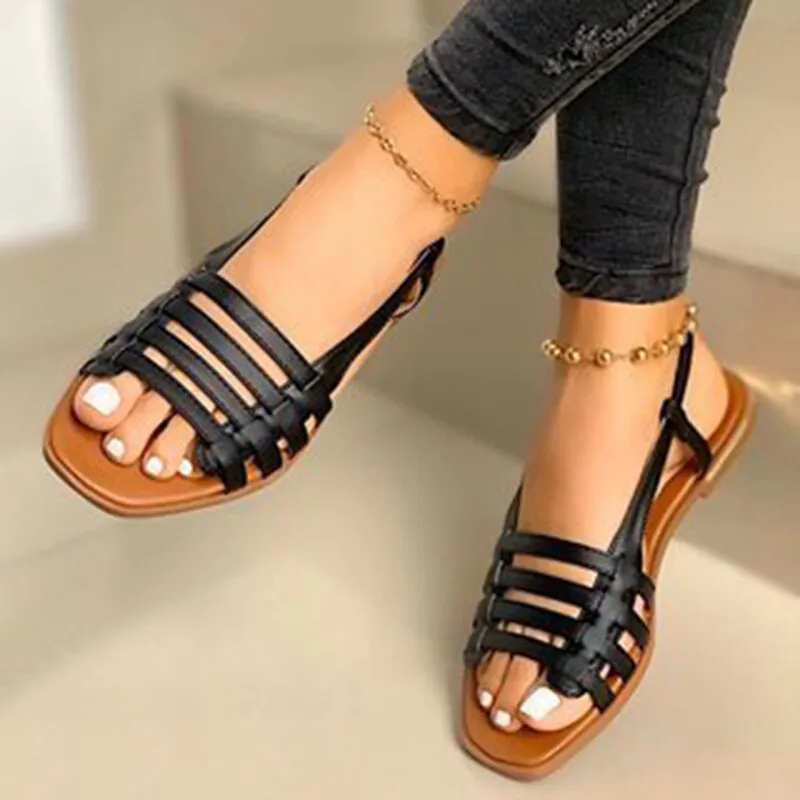 Purpdrank - Women Shoes Vintage Roman Platform Women Sandals Summer Buckle Causal Solid Durable Ladies Sandals Outdoor Rubber Footwear Femme