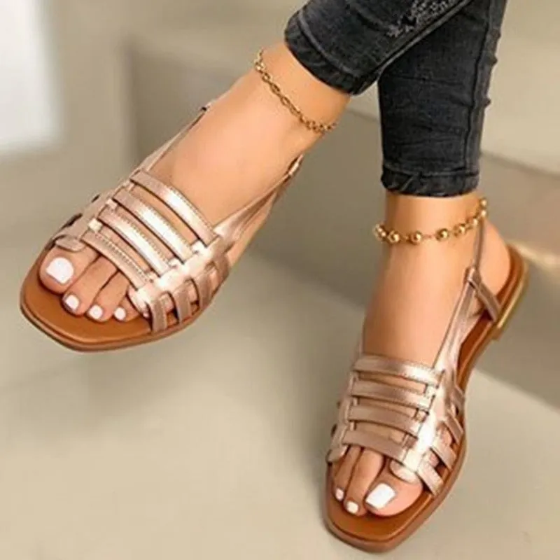 Purpdrank - Women Shoes Vintage Roman Platform Women Sandals Summer Buckle Causal Solid Durable Ladies Sandals Outdoor Rubber Footwear Femme