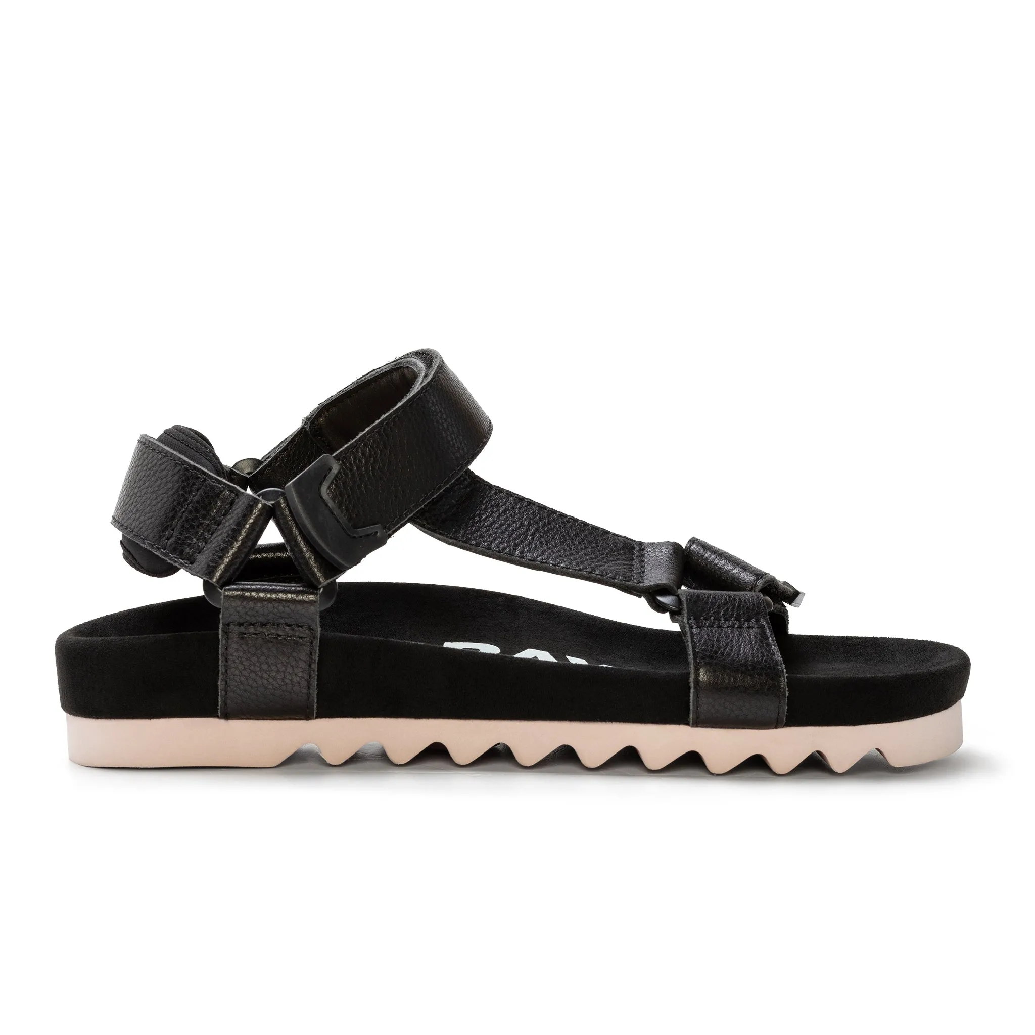 Rollie Sandal Tooth Wedge - Black