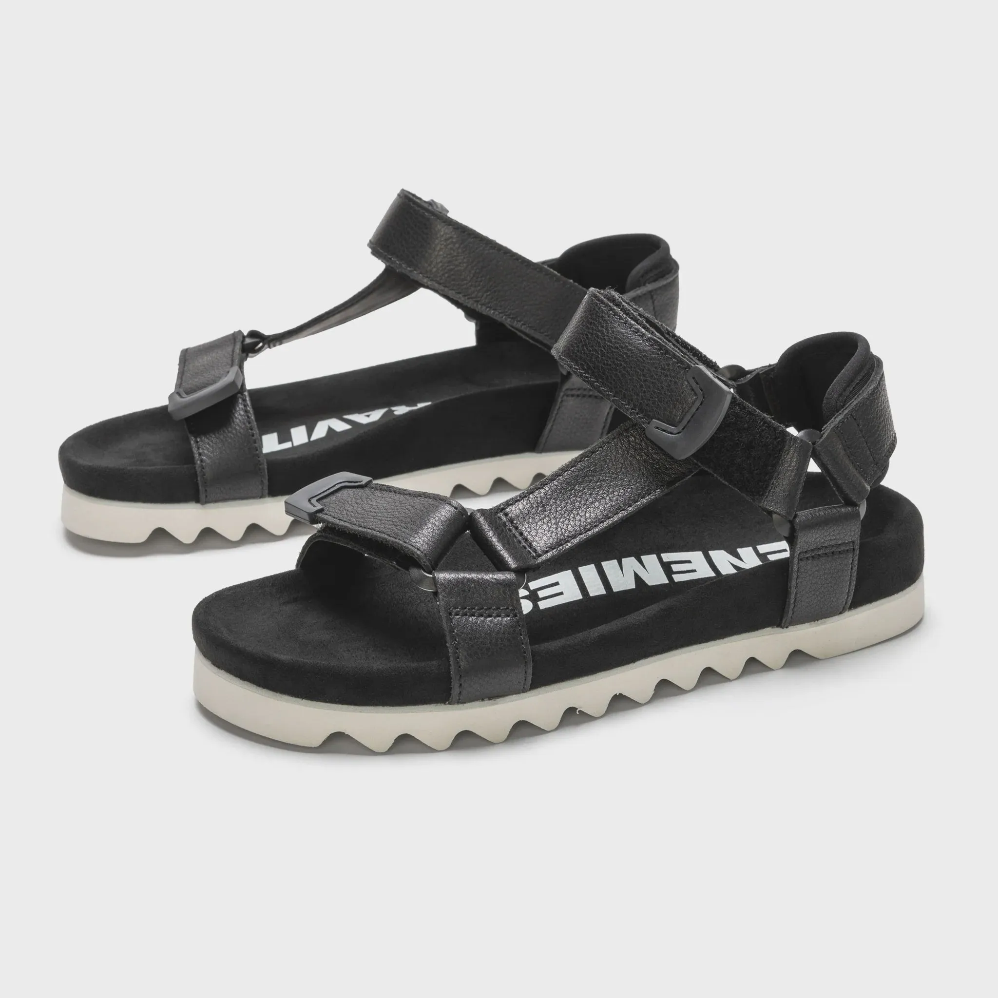 Rollie Sandal Tooth Wedge - Black