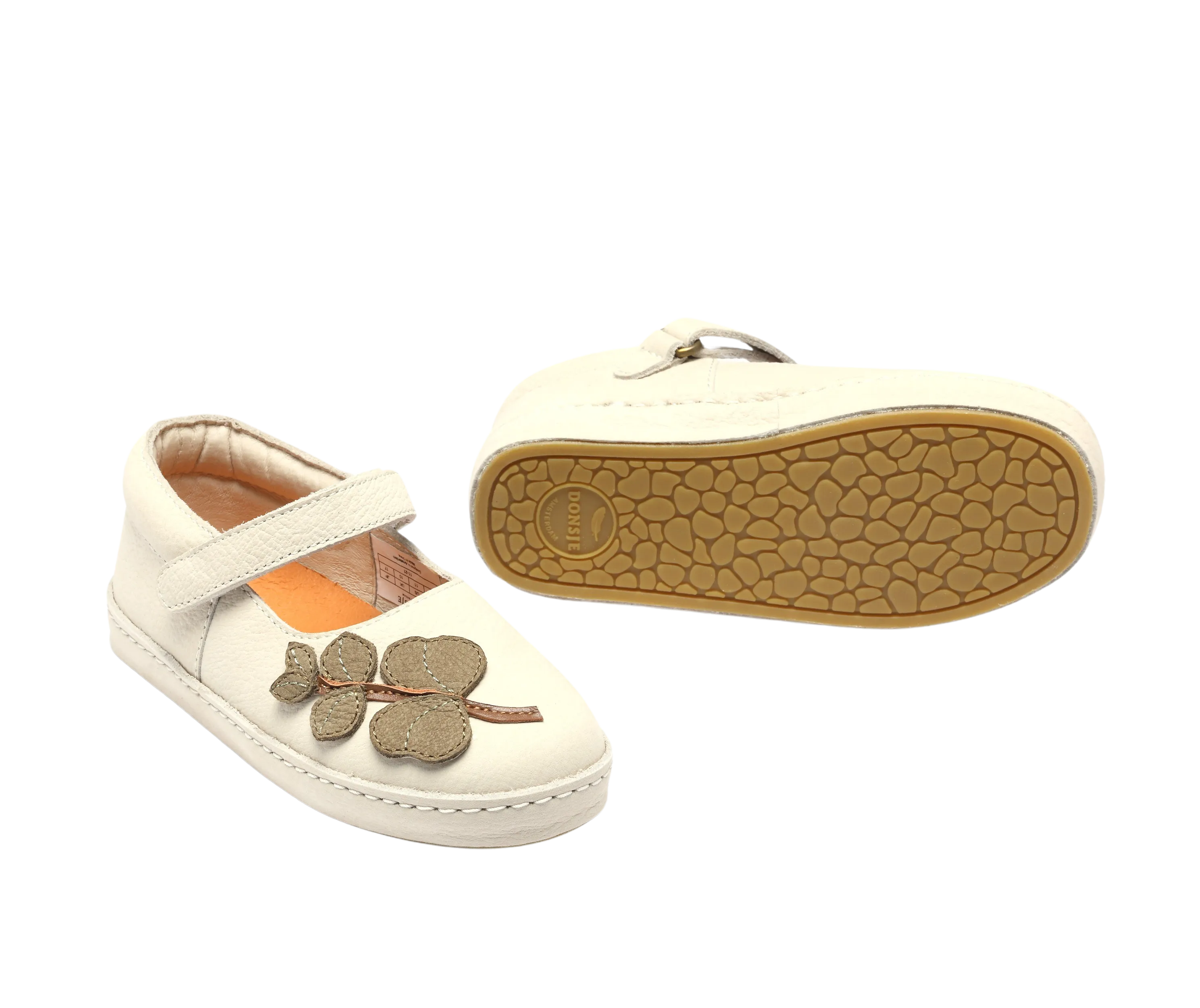 Ronja Ballerinas | Eucalyptus | Cream Betting Leather