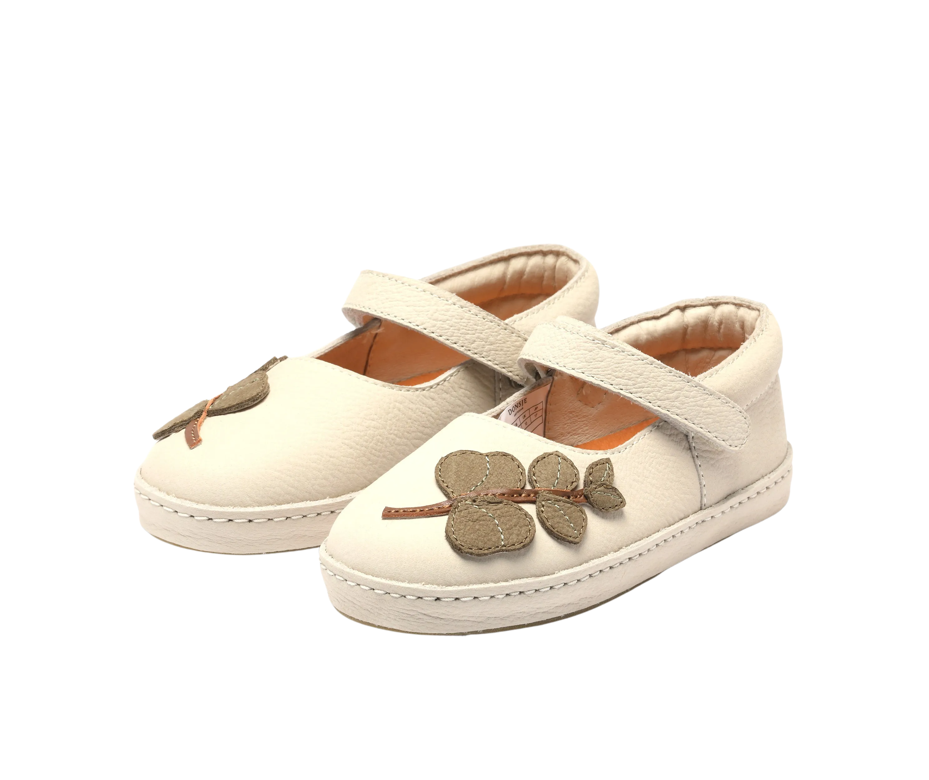 Ronja Ballerinas | Eucalyptus | Cream Betting Leather