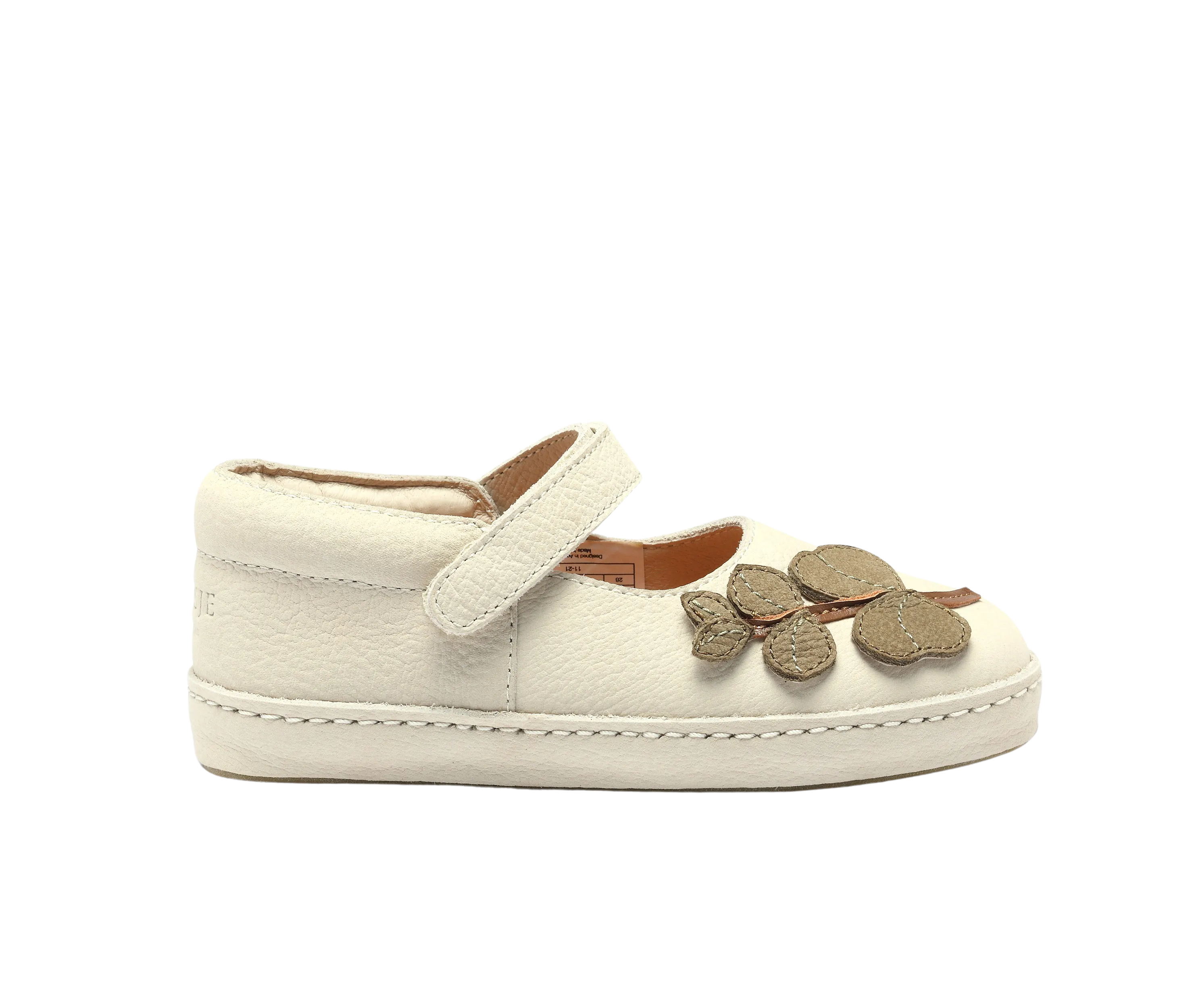 Ronja Ballerinas | Eucalyptus | Cream Betting Leather