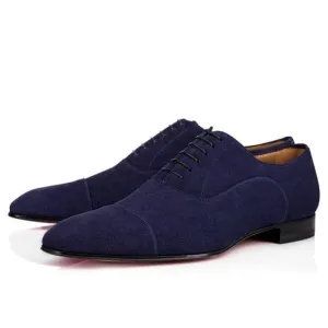 Stylish Handmade Men's Navy Blue Color Suede Shoes, Lace Up Fashion Dress Shoes, Men Lace up Suede Shoes