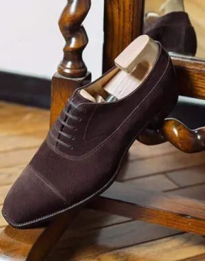 Stylish Men Handmade suede Chocolate Brown shoes, men's oxford shoes,formal shoes, men dress shoes