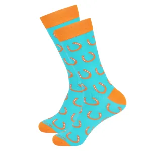 Teal Horseshoe Socks