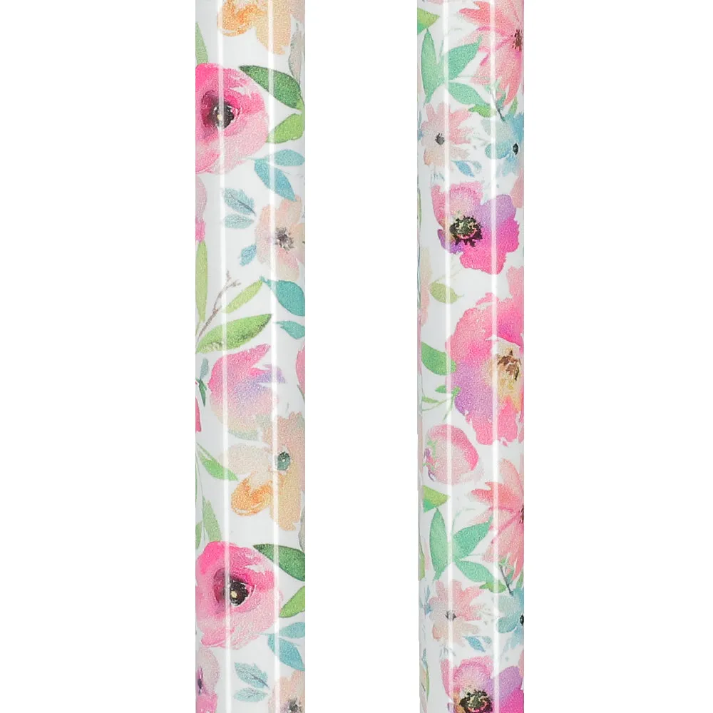 Watercolor Flowers: Designer Adjustable Cane w/ Patterned Handle